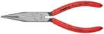Pince à becs longs avec becs demi-ronds 160mm - Gainage PVC - Tête polie
