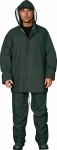 Vêtement de pluie PU/PVC avec capuche vert L - pantalon/veste