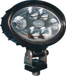 Phare de travail ovale LED 10/30V 12W 2000 lumens - boîtier carbone