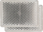 Catadioptre rectangle 56x39mm adhésif blanc - blister de 2 pcs Catadioptre rectangle 56x39mm adhésif blanc - blister de 2 pcs