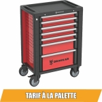 Servante d'atelier 7 tiroirs rouge/noir 725x465x930mm