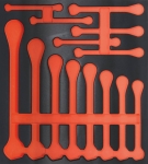 Module mousse 395x356mm métal vide pour clés à cliquet droites Module mousse 395x356mm métal vide pour clés à cliquet droites