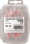 Cosse jonction bout à bout isolée thermorétractable à souder rouge - lot de 50 pcs