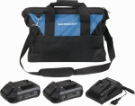 Pack 20V 2 batteries Li-ion 2Ah/chargeur 3A - sac de transport
