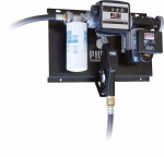 Pompe à gasoil 230V 72 l/min avec pistolet automatique/volucompteur/filtre absorption d'eau - station murale