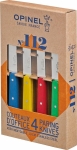 Couteau office couleur avec lame en acier inox - boîte de 4 pcs