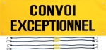 Bâche "Convoi exceptionnel" 1200x400mm avec œillets et 4 sandows