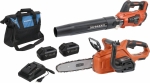 Pack souffleur-tronçonneuse-2 batteries 4Ah-chargeur 3A-sac de transport