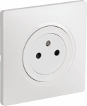 Prise encastrée 2P+T 230V blanc brillant