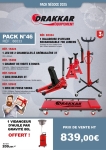 PN N°46 chandelle + chariot de visite + cric rouleur 3T + cric de fosse 500kg + baladeuse