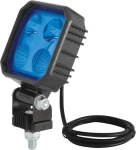 Phare de travail carré LED 10/30V 9W 1000 lumens/bleu/boîtier carbone