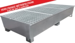 Bac de rétention 1000L avec caillebotis 100% acier - format XXL pour 2 IBC