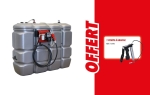Cuve de stockage gasoil PEHD 2000L double paroi avec station à gasoil 230V 60 l/min et pistolet automatique/compteur/filtre