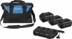 Pack 20V 3 batteries Li-ion 4Ah - 1 chargeur double 3A - sac de transport