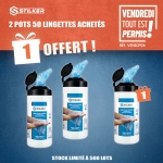 OPE VTEP - Lot de 3 pots distributeur de 50 lingettes nettoyantes mains 300x200mm réf.57552 dont 1 offert