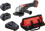 Meuleuse d'angle brushless 125mm 20V- 2 batteries 5Ah Li-ion-chargeur rapide - sac de transport
