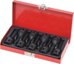 Douilles tournevis à chocs 1/2" avec empreinte Torx® et hexagonal - coffret métallique de 9 pcs Douilles tournevis à chocs 1/2" avec empreinte Torx® et hexagonal - coffret métallique de 9 pcs