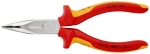 Pince becs demi-ronds 160mm coudés 40° Tranchant 61HRC Bi-matière Chromée 1000V