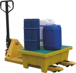 Bac de rétention 70L 100% PE avec pieds et caillebotis