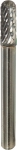 Fraise métallique cylindrique à bout arrondi sur tige 6mm