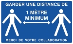 Panneau garder une distance de 1 mètre minimum adhésif 330x200mm