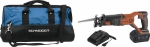 Scie sabre 20V - 1 batterie 4Ah Li-ion - chargeur - sac de transport