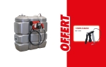 Cuve de stockage gasoil PEHD 1500L double paroi avec station à gasoil 230V 60 l/min et pistolet automatique/compteur/filtre