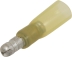 Cosse ronde mâle isolée thermorétractable jaune M5 - blister de 10 pcs