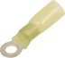 Cosse à oeil isolée thermorétractable jaune M5 - lot de 10 pcs