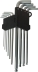 Clés mâles coudées hexagonales extra longues de 1,5 à 10mm - étui pivotant de 10 pcs