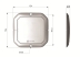 Plafonnier carré extra plat LED 10/30V 1250 lumens 124x124x12mm