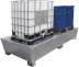Bac de rétention 1000L avec caillebotis 100% acier - format XXL pour 2 IBC