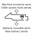 Adaptateur batterie old - new