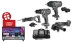Pack 20V perceuse percu 60Nm-clé à chocs 1/2" 20V 650Nm-meuleuse 125mm-scie sabre-4 batteries Li-ion 4Ah - 1 Smart TV LED 24" HD OFFERTE