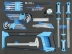 Servante d'atelier 7 tiroirs composée de 273 outils - modules mousse