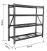 Etagère/rayonnage d'atelier 4 tablettes 1830x1955x610mm max 2,4T