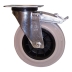 Chape zinguée moyenne pivotante + frein nylon + caoutchouc D.100mm
