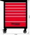 Servante d'atelier 7 tiroirs avec plan de travail en ABS 770x460x970mm