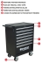 Servante d'atelier noire 7 tiroirs argent 680x460x1005mm