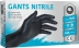 Gants jetables ambidextres nitrile 240mm noir T8 - Lot de 10 boîtes de 100 pcs