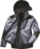 Veste de travail softshell 350 g/m² avec capuche et doublure gris/noir L