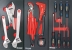 Servante d'atelier 7 tiroirs composée de 248 outils - modules finition carbone