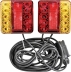 Kit de signalisation magnétique LED entre feux 2,5m rouge/orange - 7 plots - lot de 10 pcs