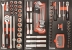 Servante d'atelier 7 tiroirs composée de 248 outils - modules finition carbone