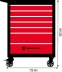 Servante d'atelier 7 tiroirs rouge/noir 725x465x930mm - palette de 4 pcs