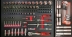 Servante d'atelier XXL 7 tiroirs composée de 220 outils - modules finition carbone