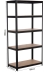 Etagère métallique noire à emboîter 5 tablettes bois 1800x900x450mm max 1,25T