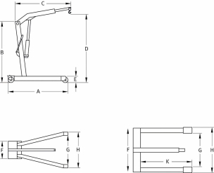 Grue d'atelier pliante 1T