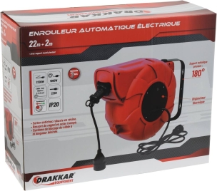 Enrouleur électrique automatique HO5VV-F 22m+2m 3G1,5mm² 230V