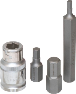 Embout hexagonal 10mm hexagonal de 4 à 12mm avec douille 1/2" porte-embouts - coffret métallique de 15 pcs